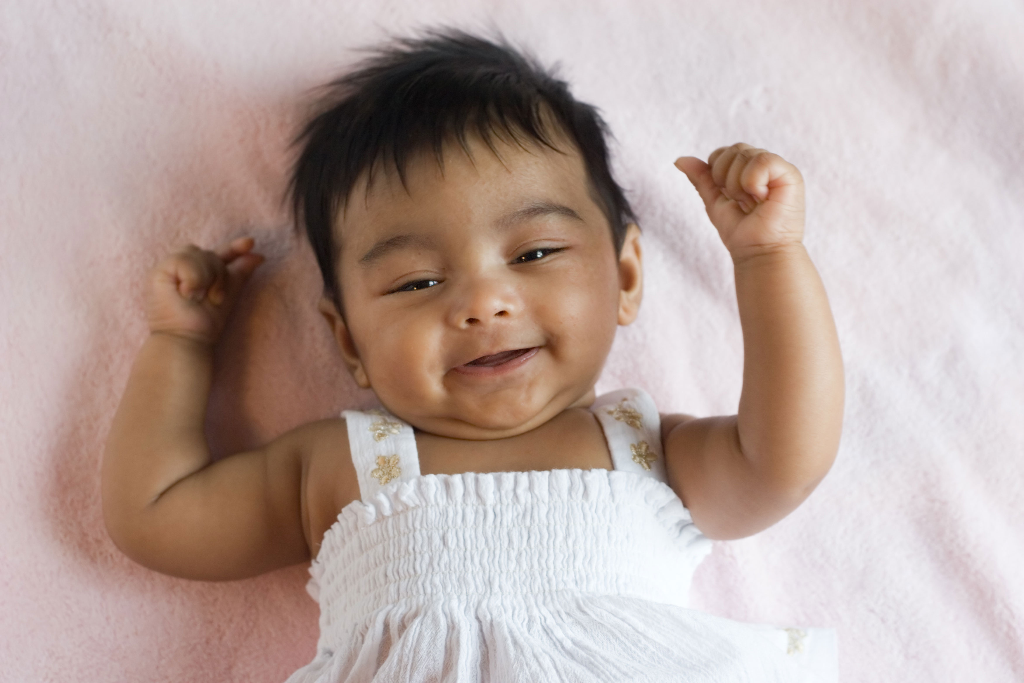 Baby in cotton dress
